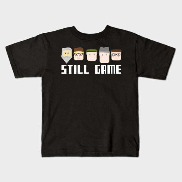 Still Game Characters Kids T-Shirt by LittleBoxOfLyrics